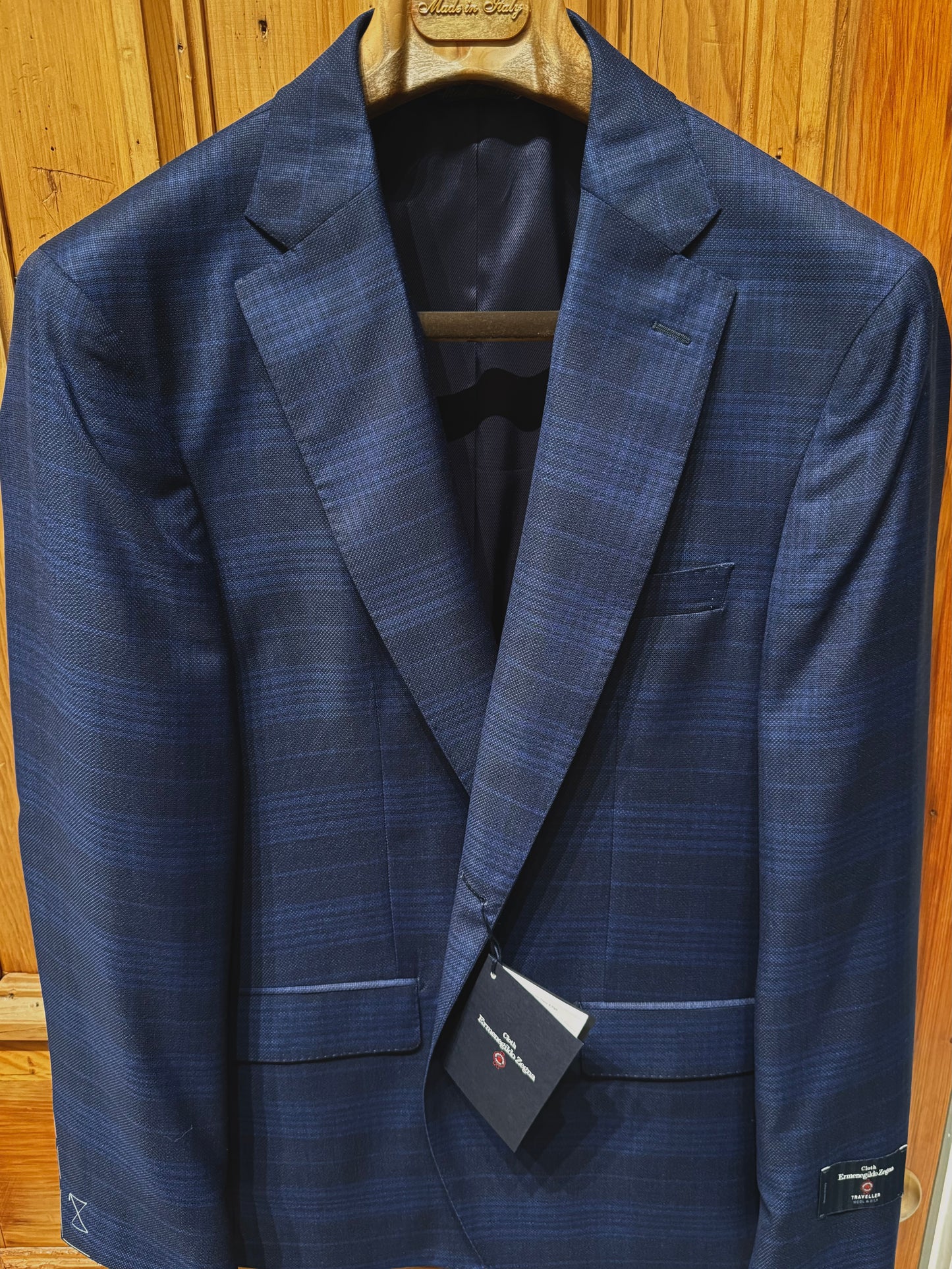 BAROCCI Zegna Cloth Navy Plaid Sportcoat