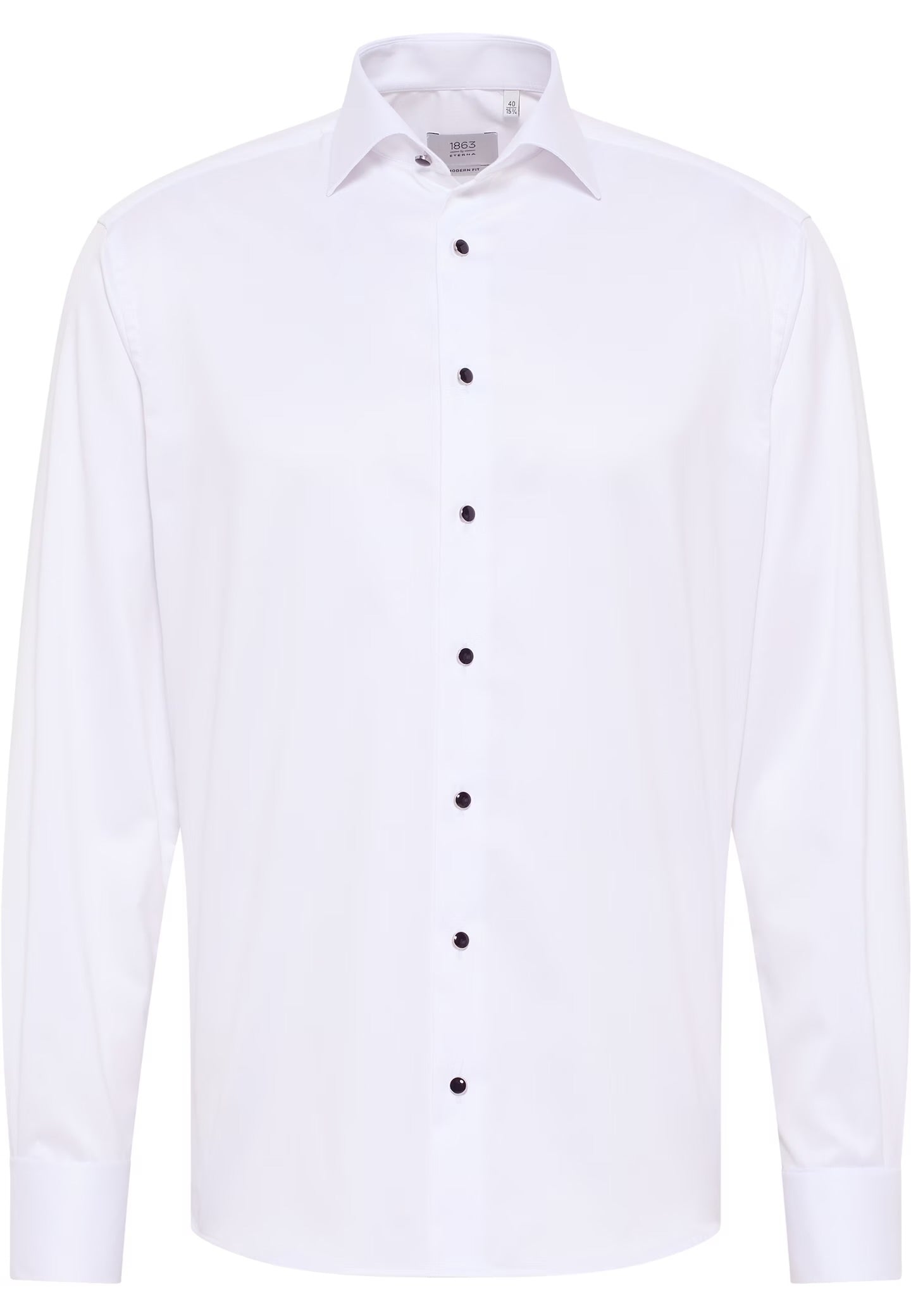 Eterna Luxury Shirt Black Tie Modern Fit Kent Collar (White)