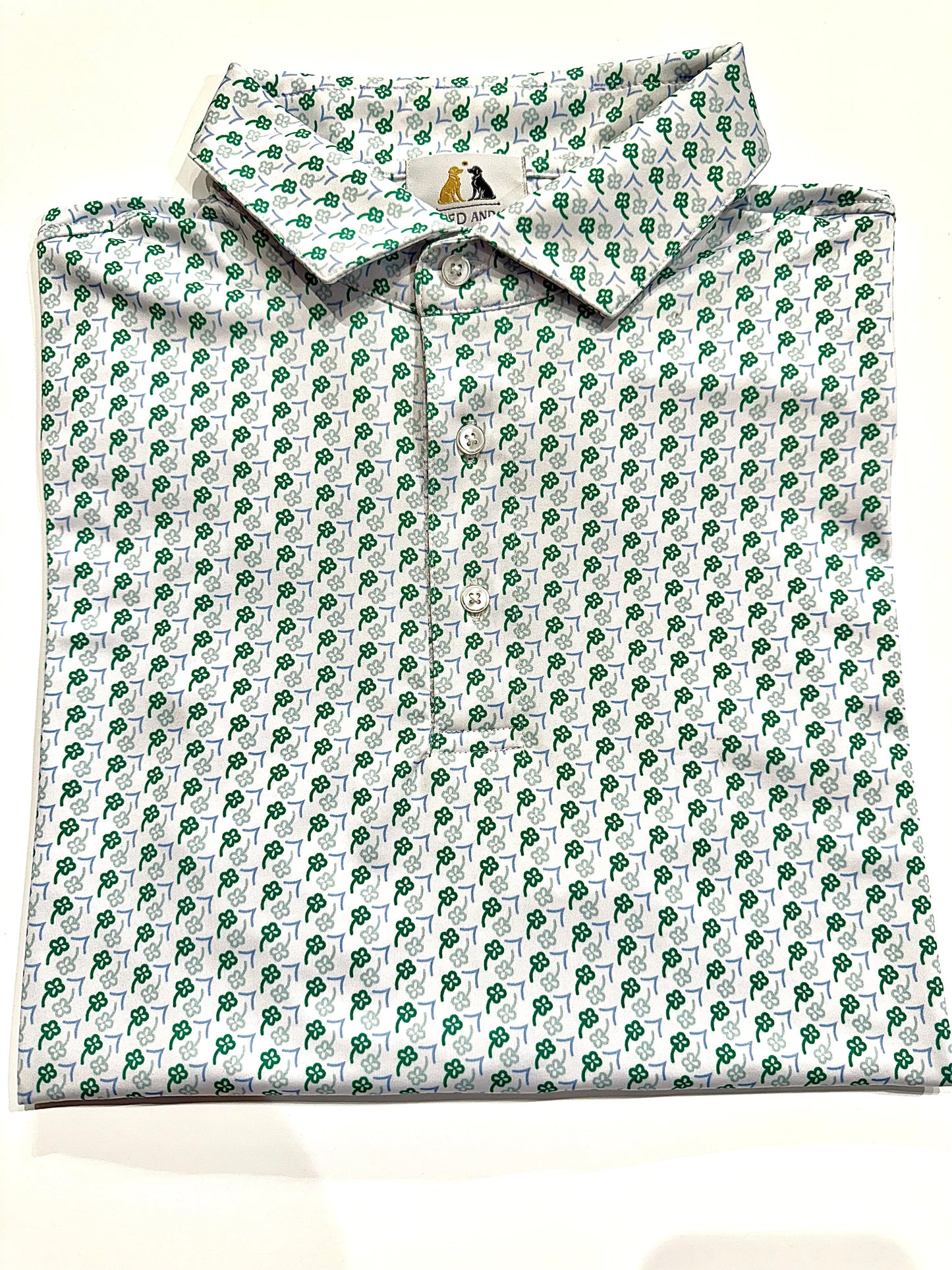 Ted and George Performance Printed Flower Polo