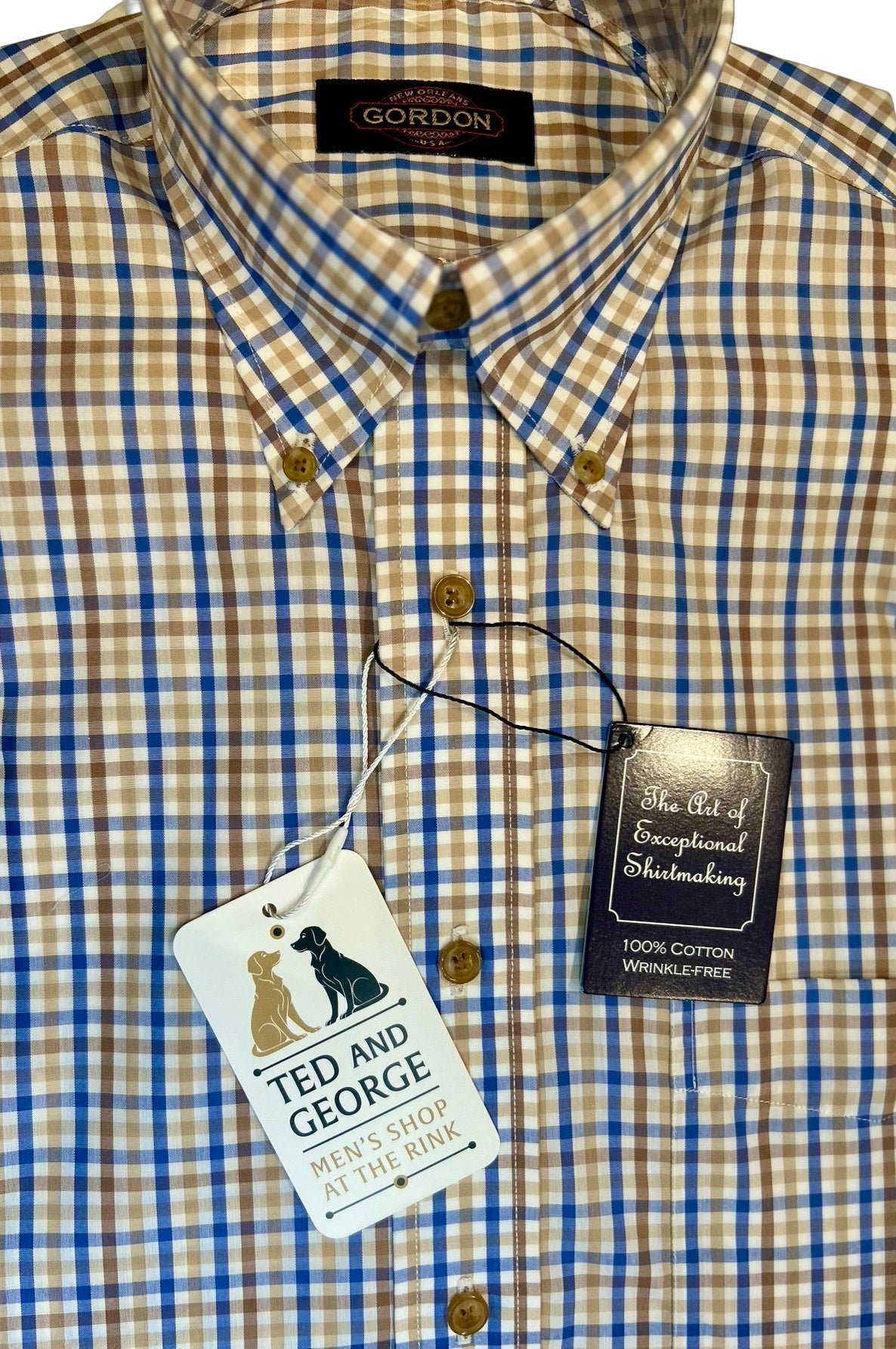 GORDON's Wrinkle Free Cotton LS Button Down Shirt Ted and George GORDON's Wrinkle Free Cotton LS Button Down Shirt Ted and George