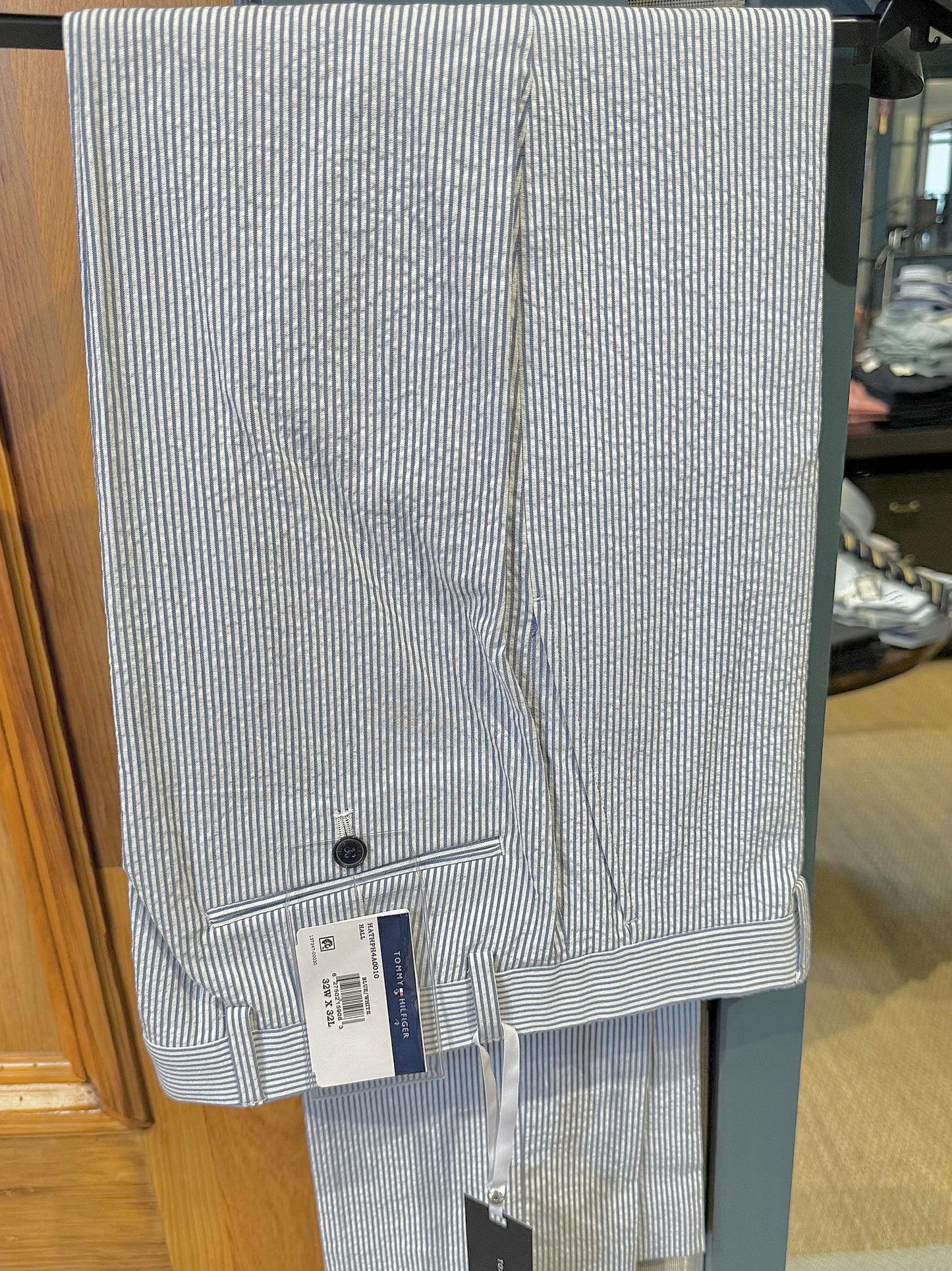Blue/White Seersucker Suit Pant
