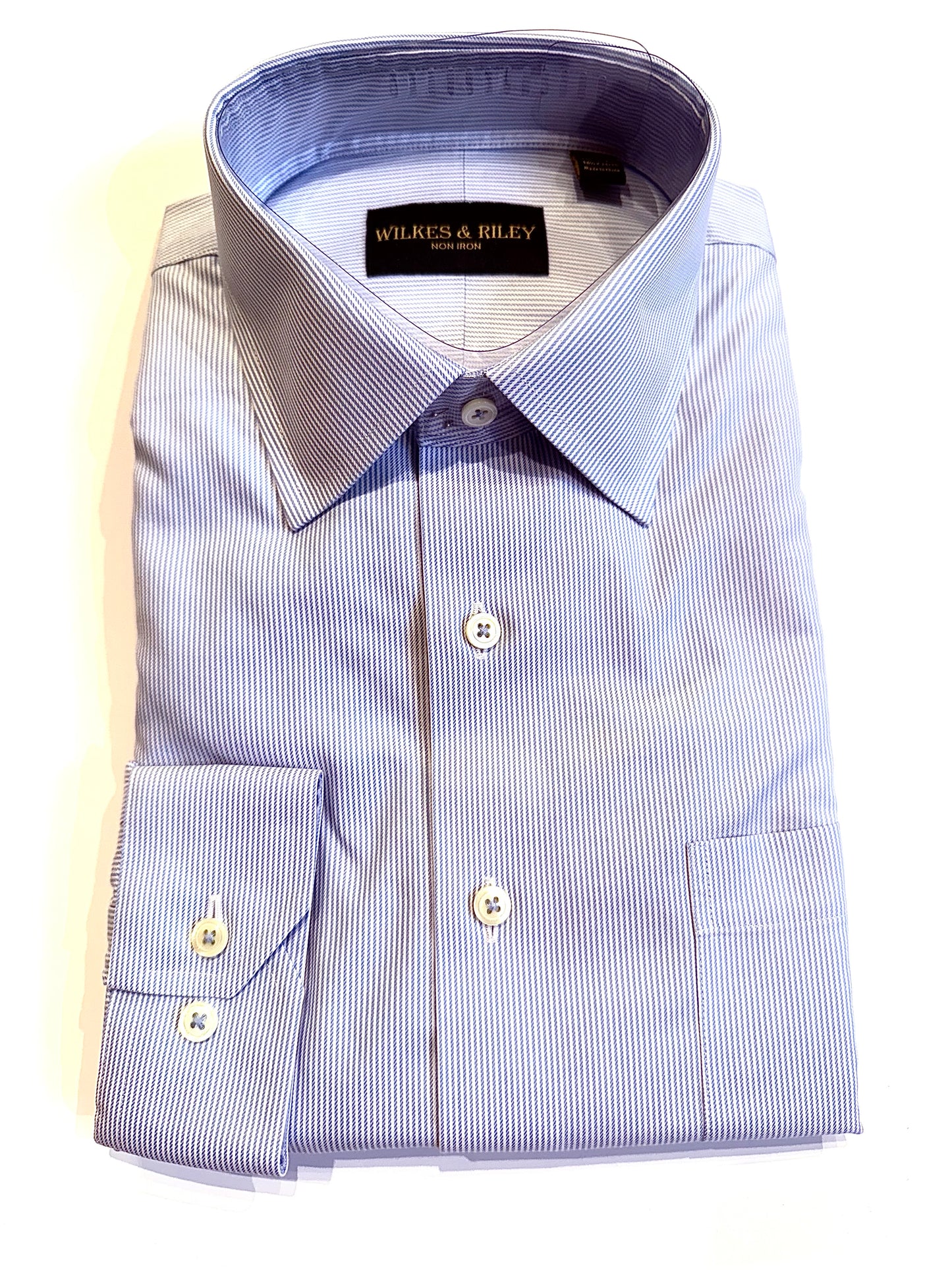 Ultra-Fine Twill Dress Shirt Classic Fit Blue Stripe
