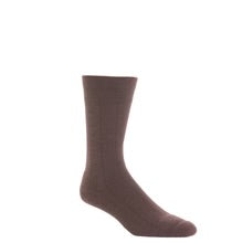 Ted and George Coffee Brown w/ Wide Ribbed Fine Merino Wool Crew Sock