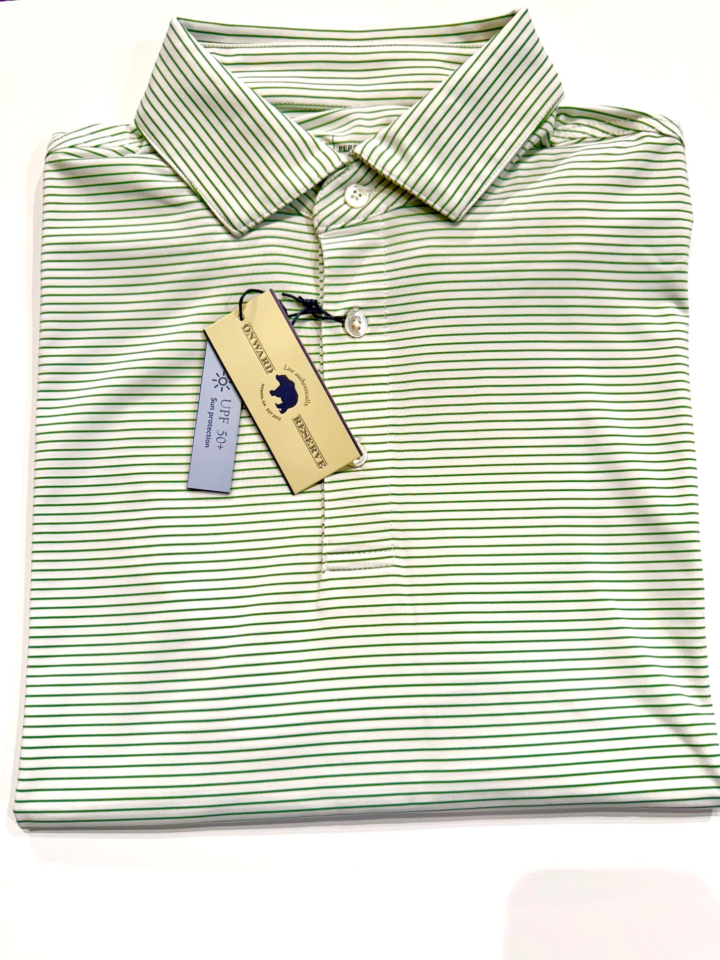 Onward Reserve Birdie Stripe Performance Polo