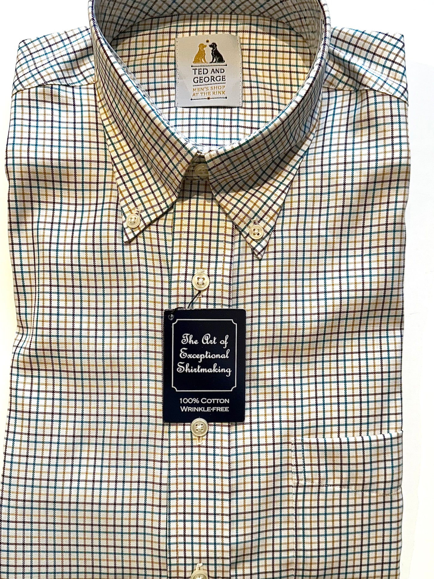 Ted & George Wrinkle Free Cotton LS BD Shirt (Trim Fit)
