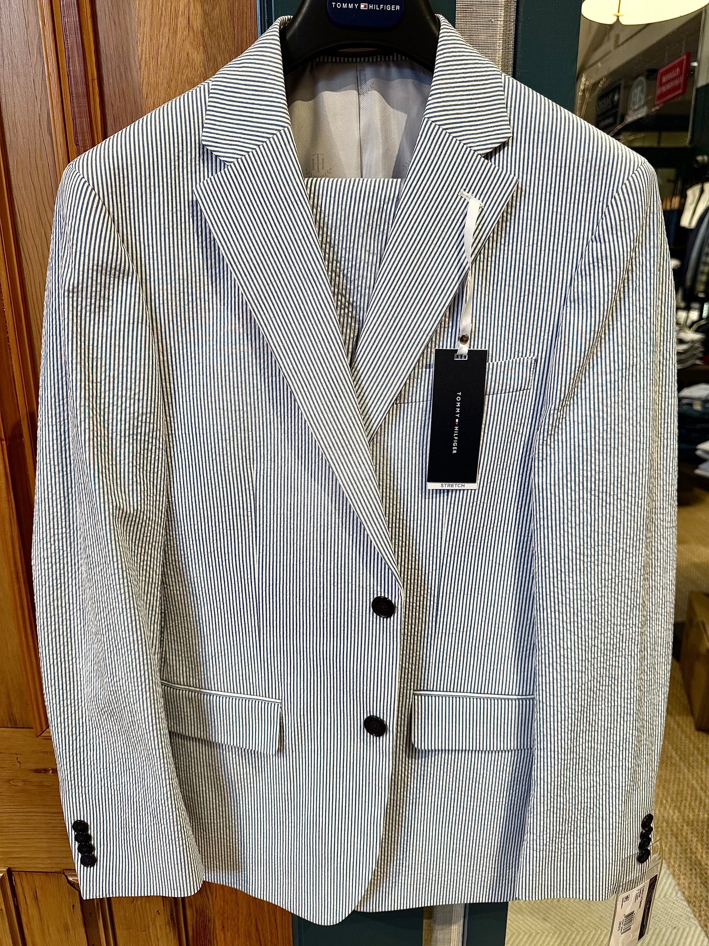 Blue/White Seersucker Suit Coat
