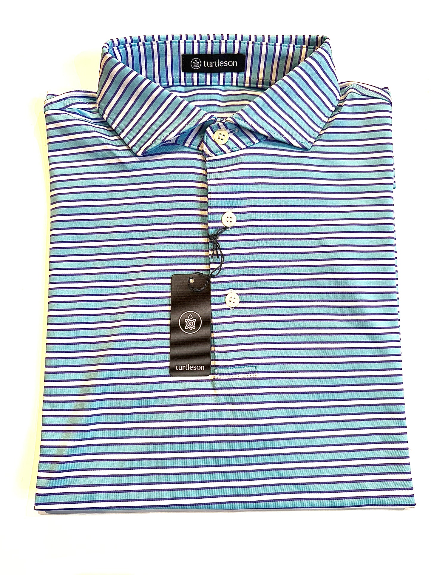 TURTLESON DARCY STRIPE PERFORMANCE POLO