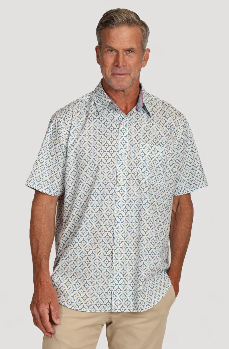 True Grit SS Aspen Shoreline 1 Pocket Shirt (Blue)