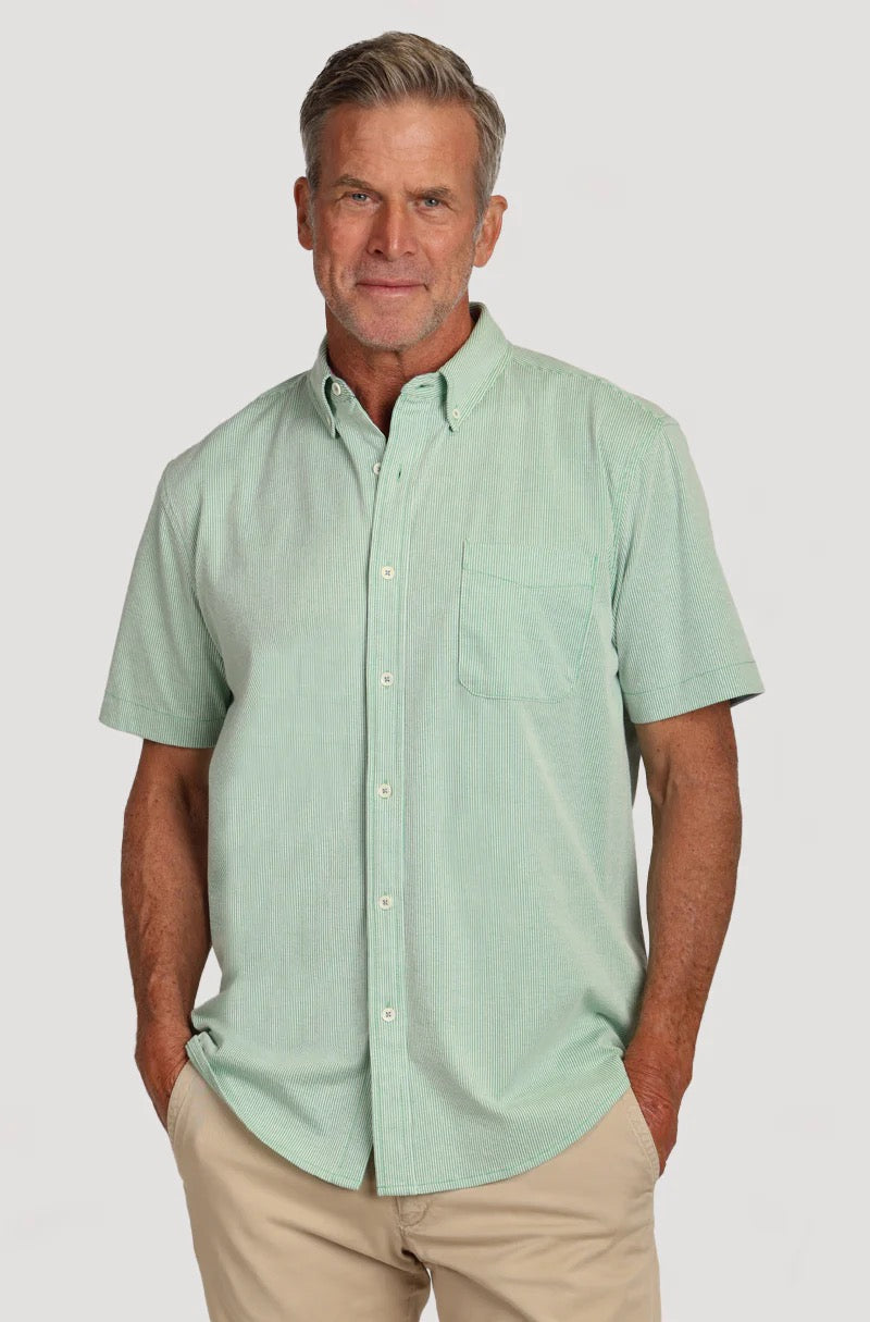 TRUE GRIT SS Stretch Knit Seersucker Shirt