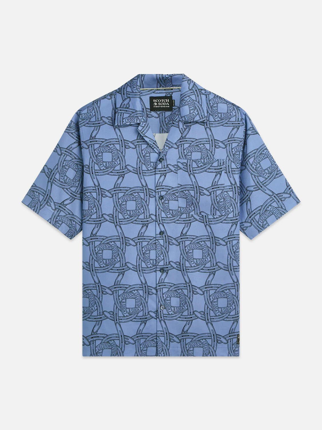 SCOTCH & SODA Short Sleeve Printed Pencil Shirt