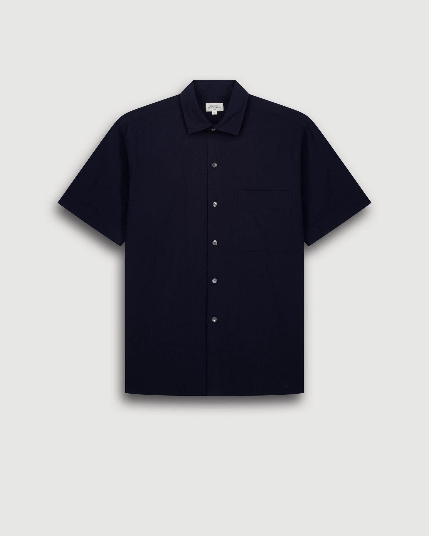 HARTFORD Pedro Navy SS Seersucker Shirt