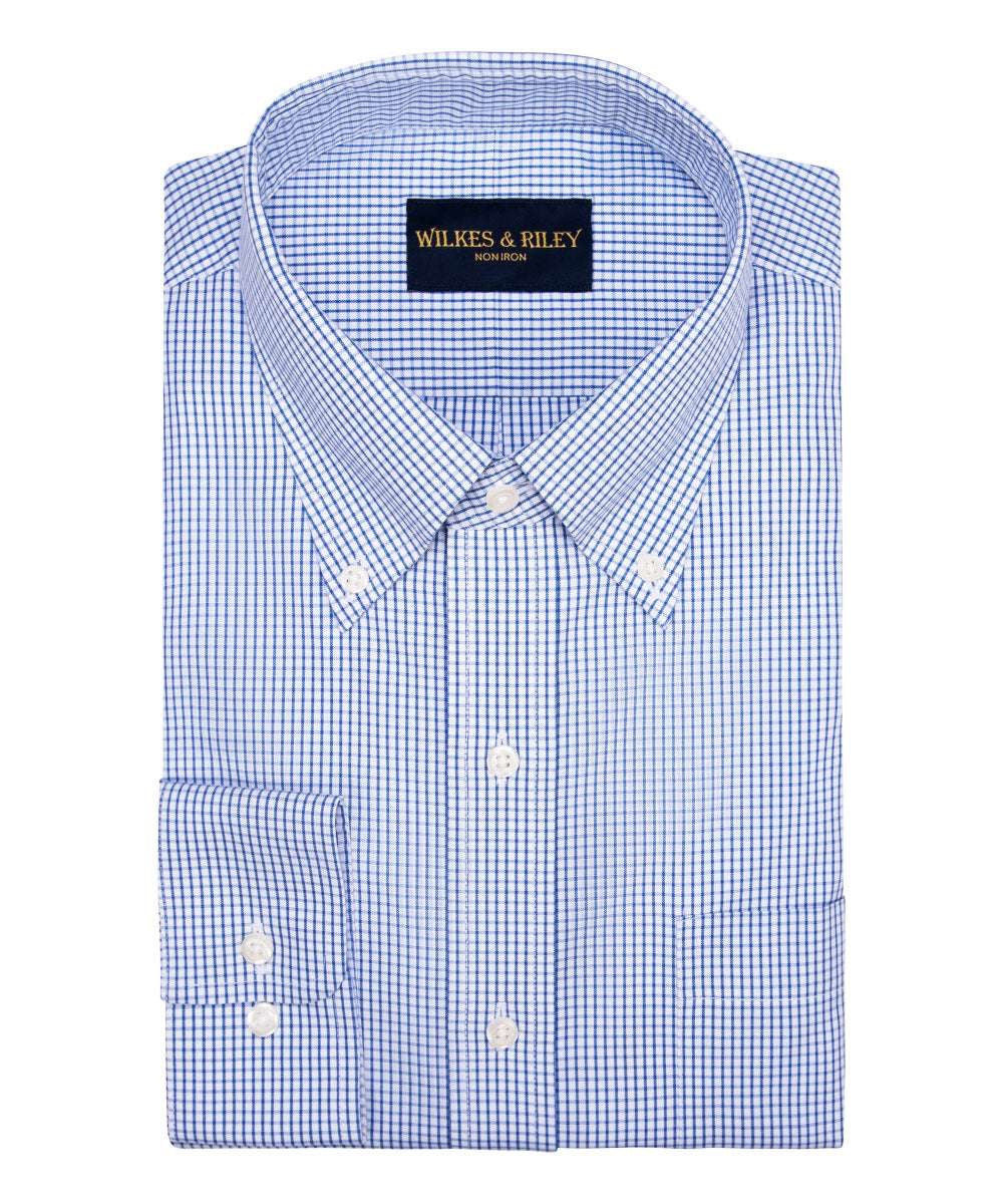 WILKES & RILEY Classic Fit Blue/White Check Dress Shirt