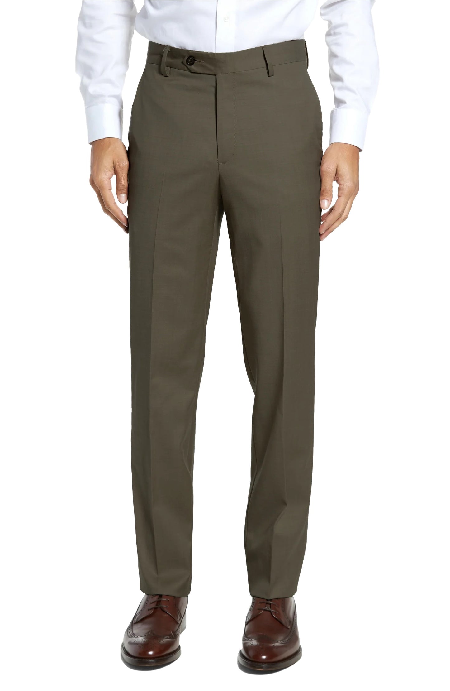 BERLE Stretch Gabardine Wool Dress Pant