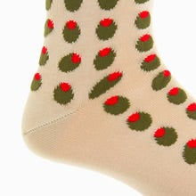 Ted and George Tan w/ Forest Green and Red Olive Mid-Calf Cotton Sock