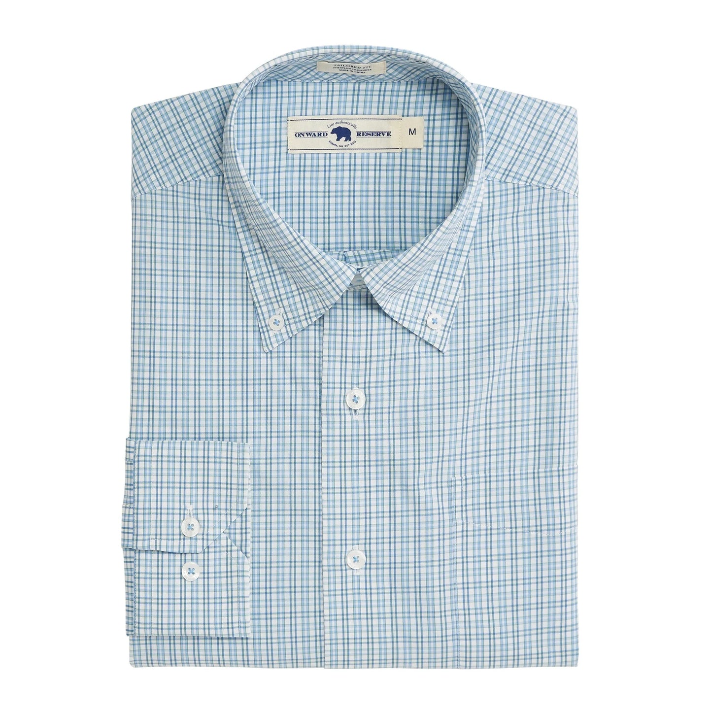 ONWARD RESERVE Buckberry Tailored Fit Performance Shirt (Shale Green)