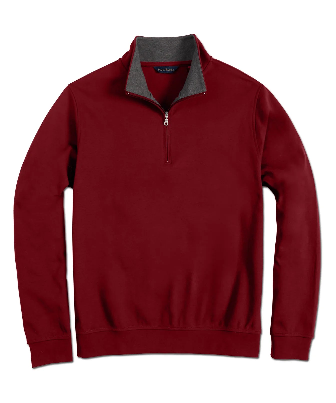 Scott Barber Pima Interlock Zip Mock Sweater