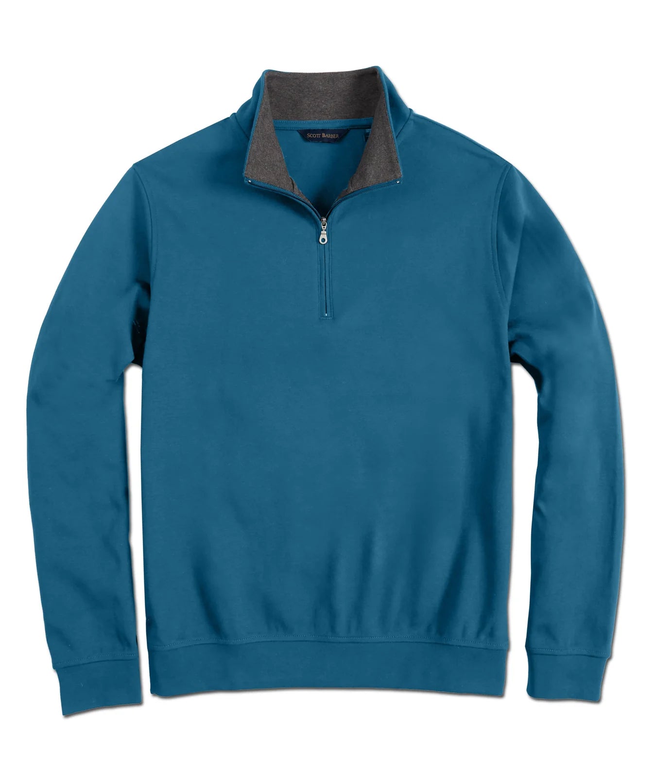 Scott Barber Pima Interlock Zip Mock Sweater