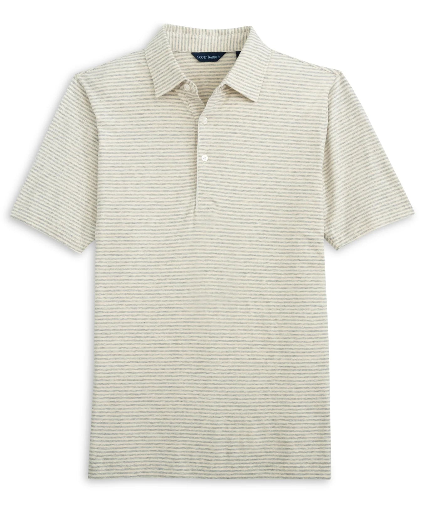 Scott Barber Linen/Cotton Striped Polo