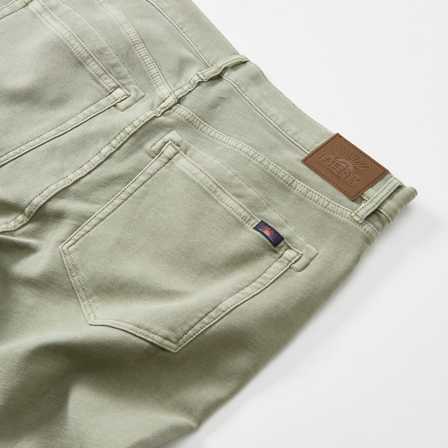 Faherty Stretch Terry 5 Pocket Pant (Faded Olive) CF