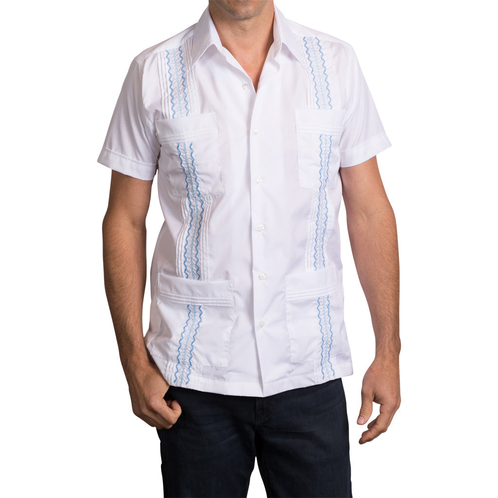 Paris Texas Co Havana Classic Guayabera - Blue