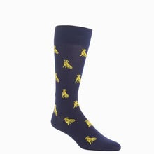 Ted and George Classic Navy w/ Saffron, Black and Red Retriever Dog Mid-Calf Cotton Sock