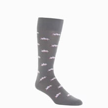 Ted and George Steel with Pink and Ash Flying Pigs Mid-Calf Cotton Sock
