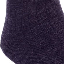 Ted and George Charcoal Solid Ribbed Fine Merino Wool Mid-Calf Sock