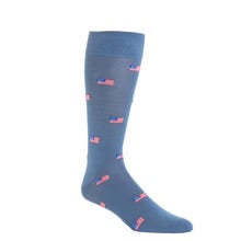 Ted and George Indigo Blue w/ Red, White and Blue American Flag Mid-Calf Cotton Sock