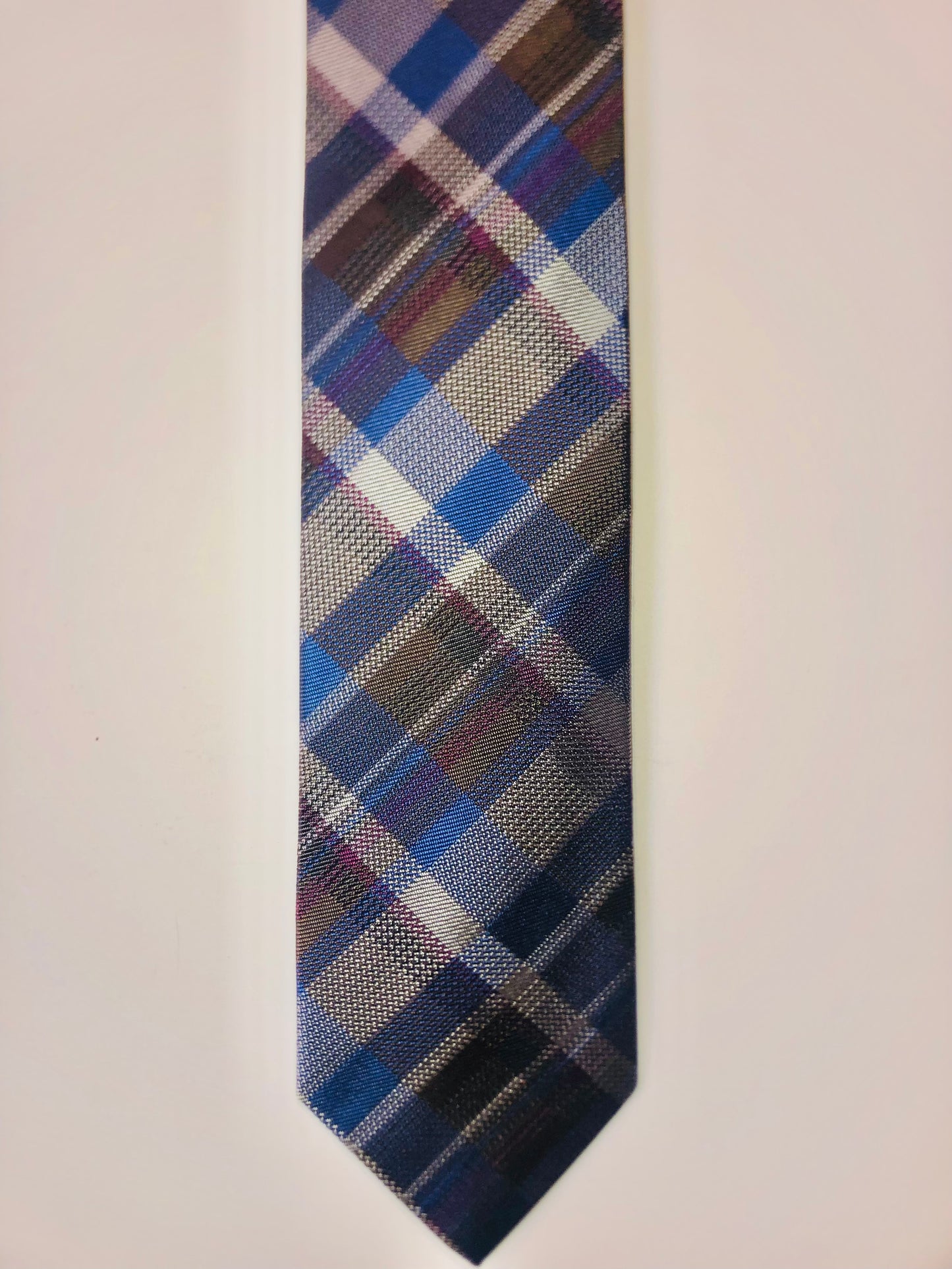 LEE ALLISON Blurred Plaid Necktie