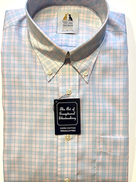 Ted & George Wrinkle Free Cotton LS BD Shirt (Trim Fit)