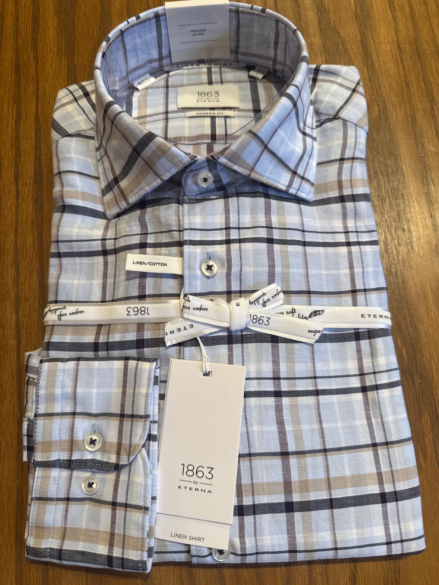 ETERNA Soft Check Dobby Modern Fit Sports Shirt