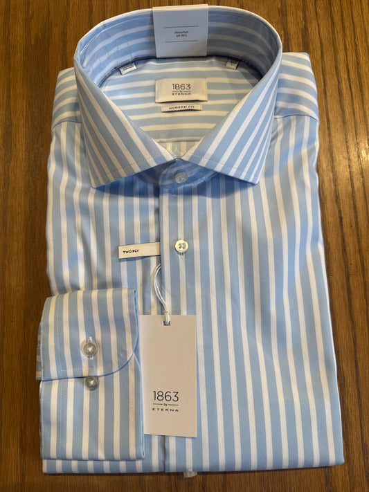 ETERNA Stripe Twill Modern Fit Sports Shirt