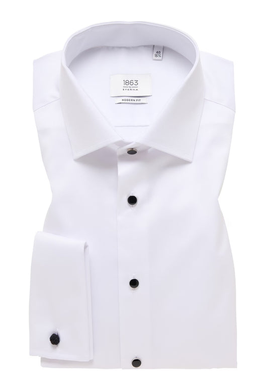 Eterna Luxury Shirt  Black Tie Modern Fit Kent Collar (White)