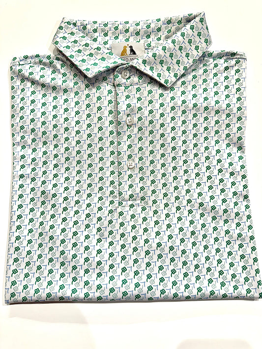 Ted and George Performance Printed Flower Polo