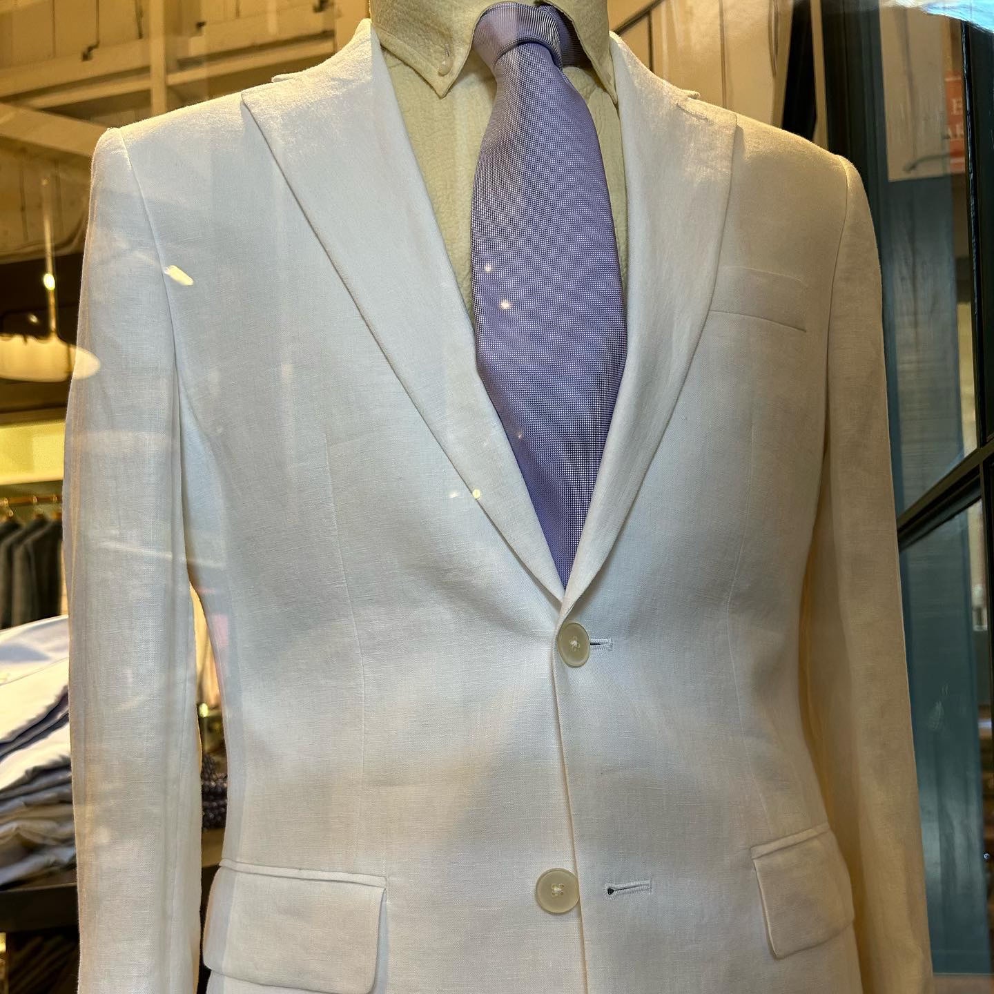 Liam John White Linen Suit