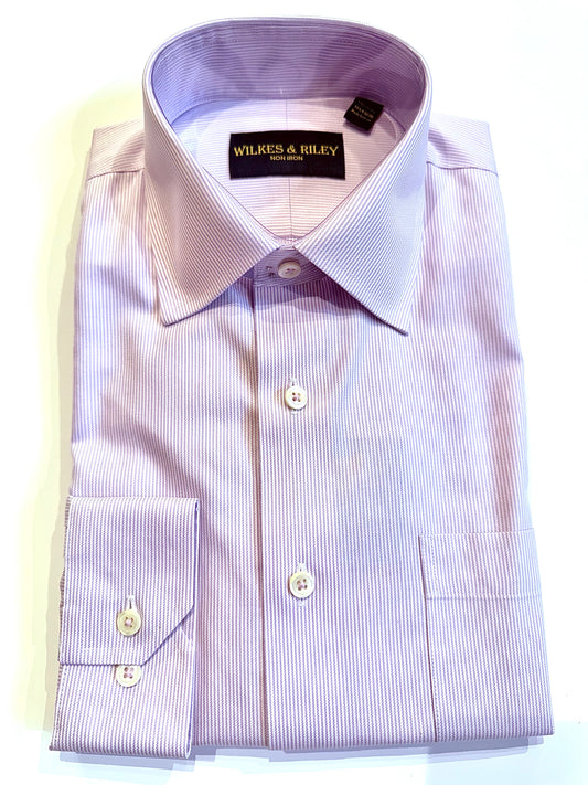 Ultra-Fine Twill Dress Shirt Classic Fit Lavender Stripe