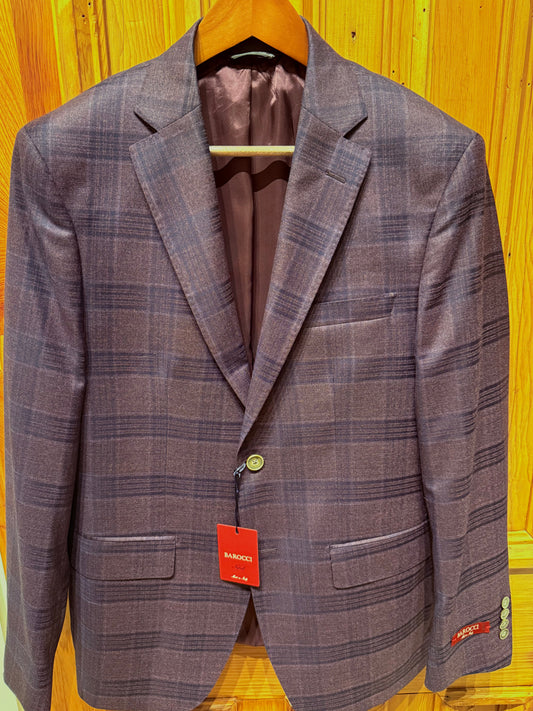 BAROCCI Navy/Purple Plaid Sportcoat