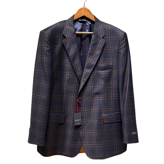 BAROCCI Navy/Brown Plaid Sportcoat