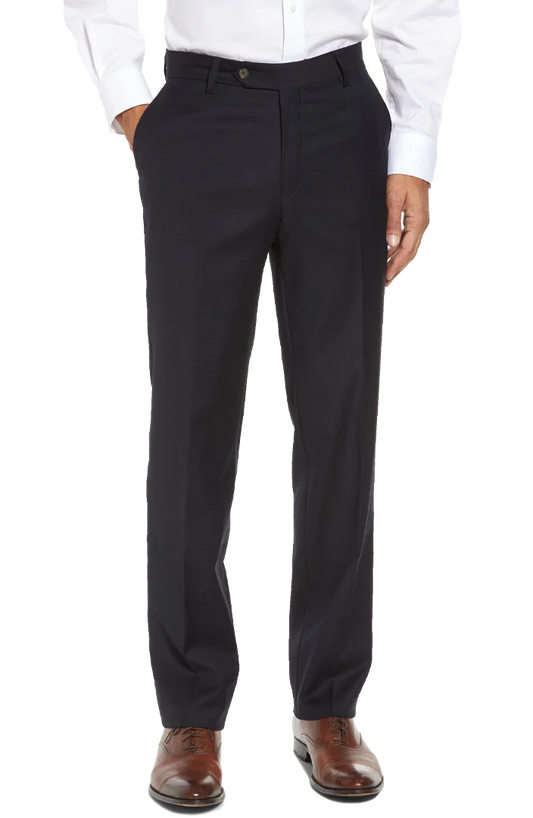 BERLE Stretch Gabardine Wool Dress Pant