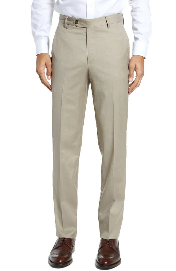 BERLE Stretch Gabardine Wool Dress Pant