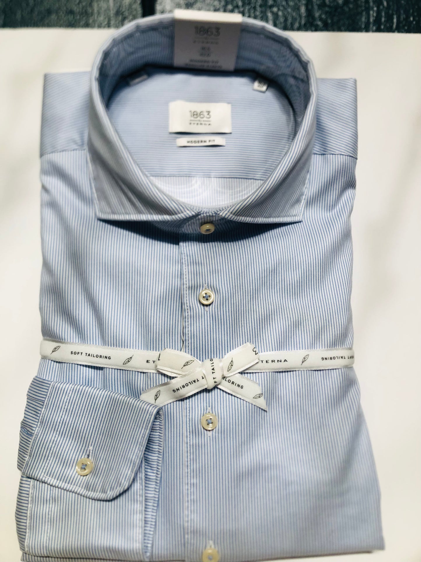 ETERNA Soft Luxury Stripe Shirt Modern Fit Cutaway Collar