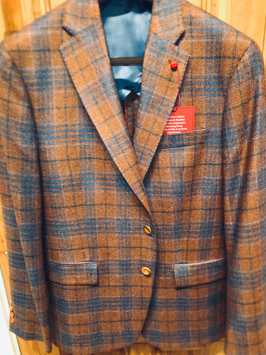 Ted and George Sport Coat (Rust/Blue Plaid)