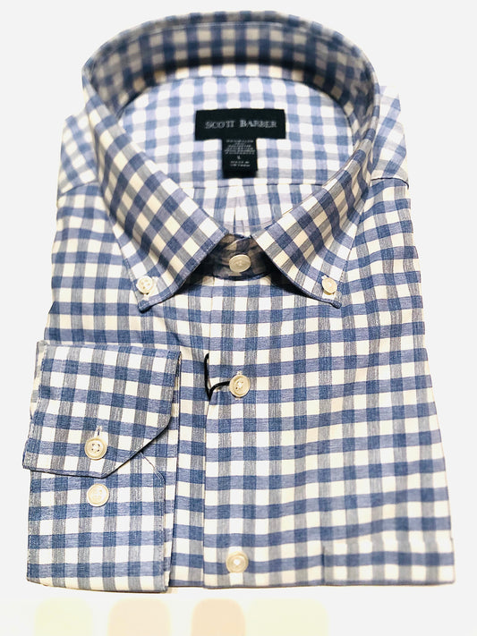 Scott Barber Soft Performance Melange Gingham (Blue)