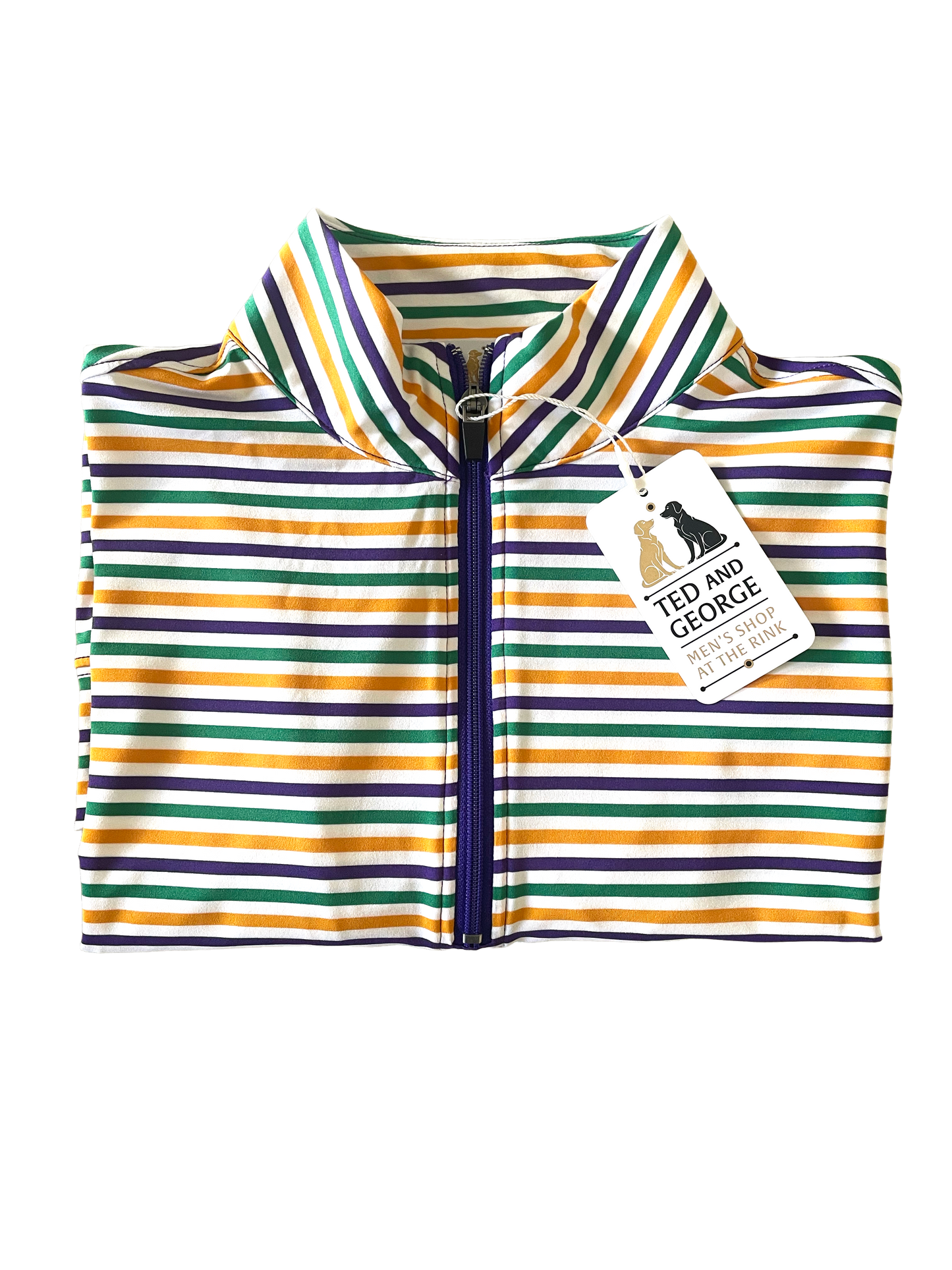 GORDON Mardi Gras Performance Stripe Quarter Zip