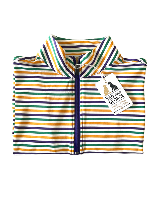 GORDON Mardi Gras Performance Stripe Quarter Zip
