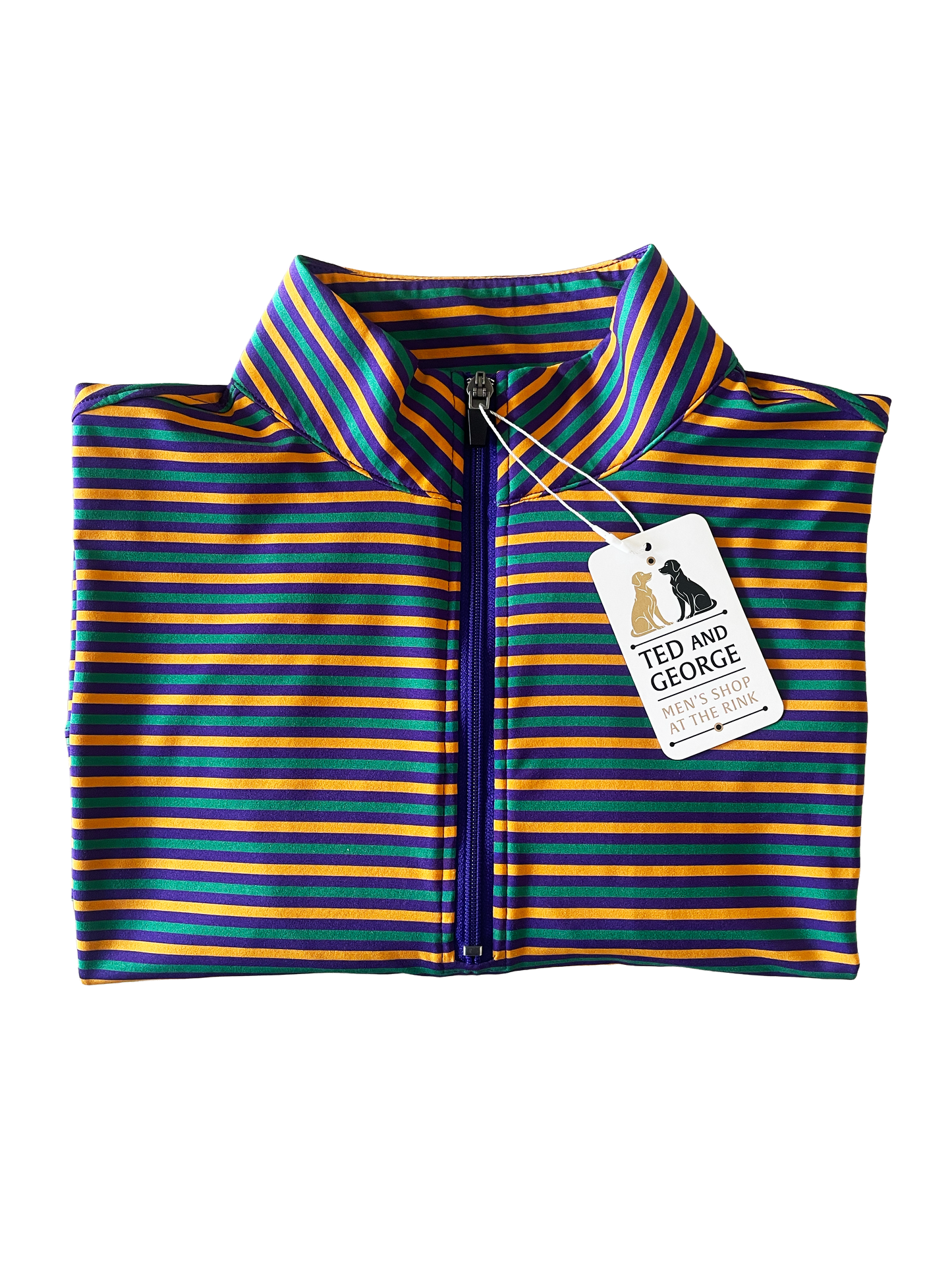 GORDON Mardi Gras Performance Stripe Quarter Zip
