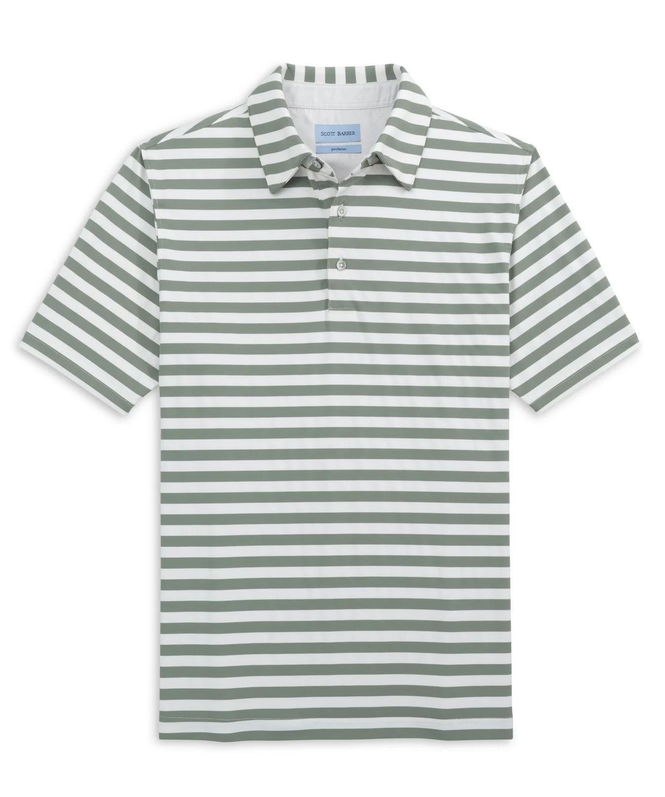 SCOTT BARBER Prep Stripe Polo