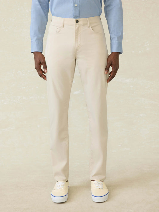 NEW Faherty Movement 5-Pocket Pant - Light Sand