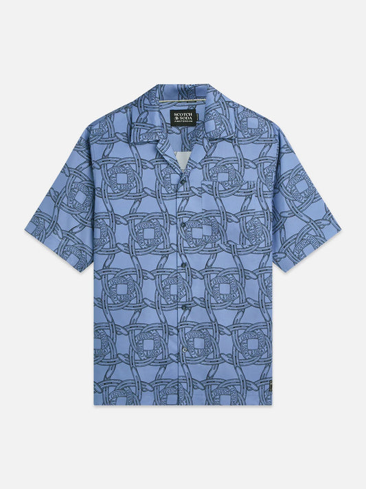 SCOTCH & SODA Short Sleeve Printed Pencil Shirt