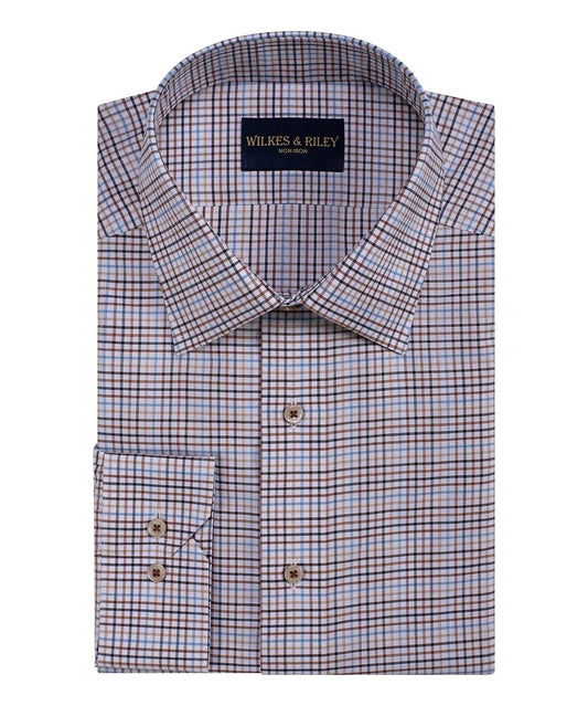 WILKES & RILEY Classic Fit Spice Tattersall Spread Collar Dress Shirt
